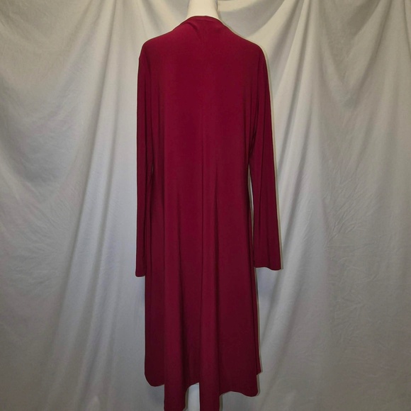 Norma Kamali Minimalist Scarlet Red A Line Longsleeve Dress L - Picture 6 of 11